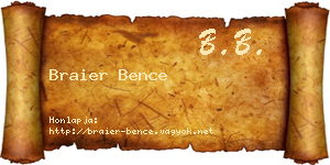Braier Bence névjegykártya