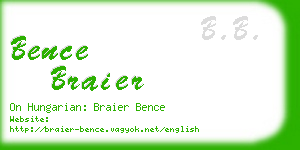 bence braier business card